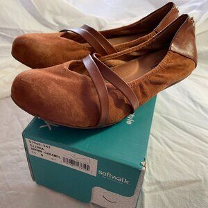 New SoftWalk Brown Suede Ballet Flats (size 11)